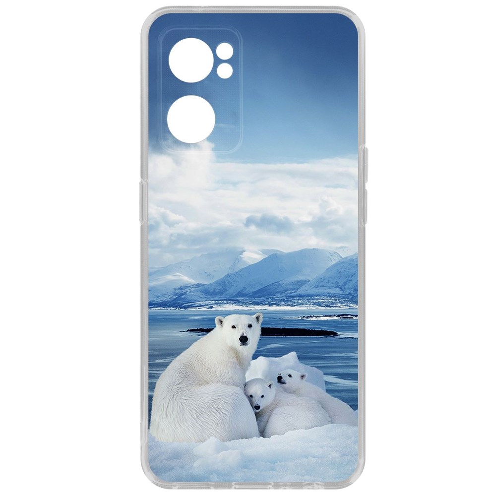 

Чехол-накладка Кейс Полярные медведи для Oppo Reno7 5G, Прозрачный