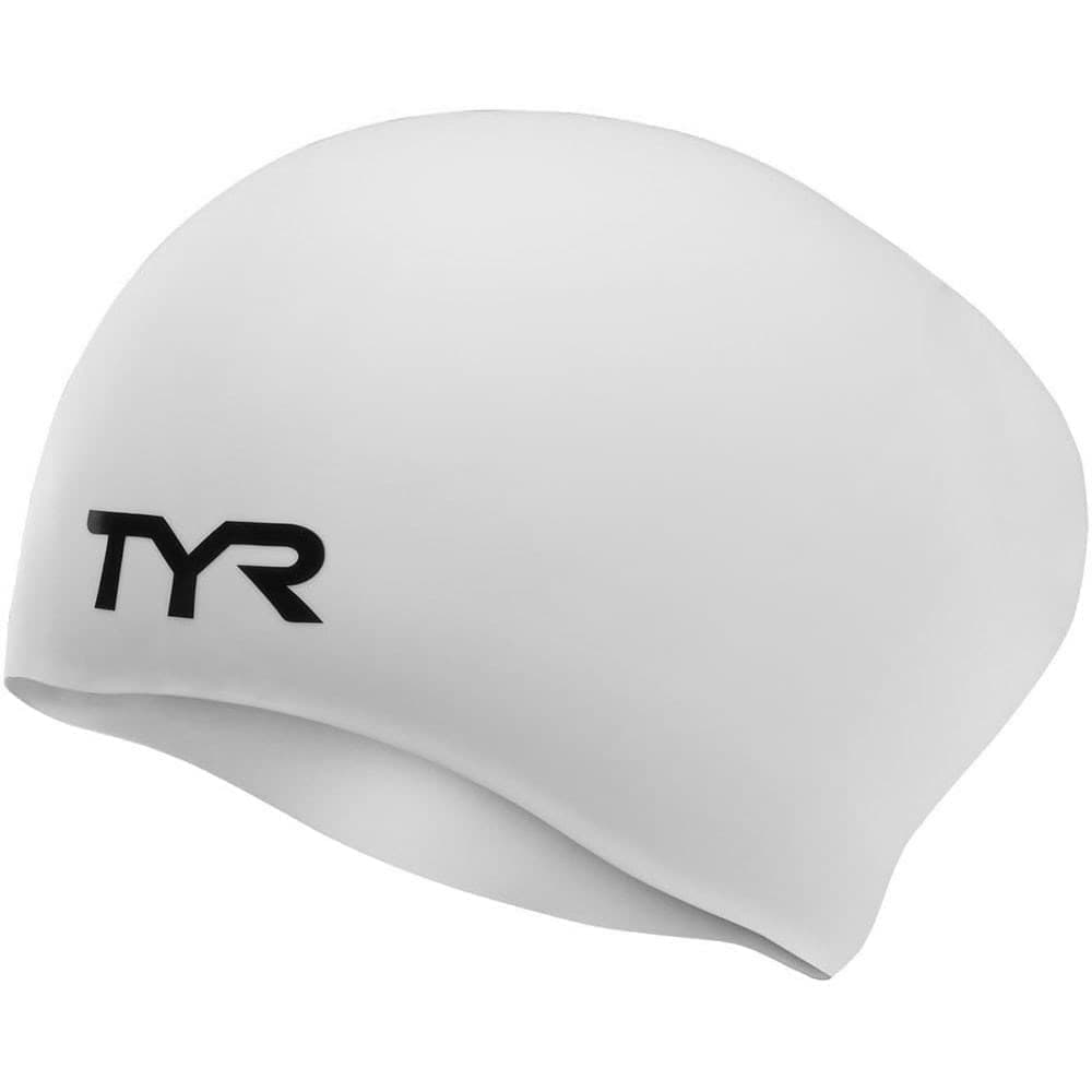 фото Tyr long hair wrinkle-free silicone cap шапочка для плавание белый/черный