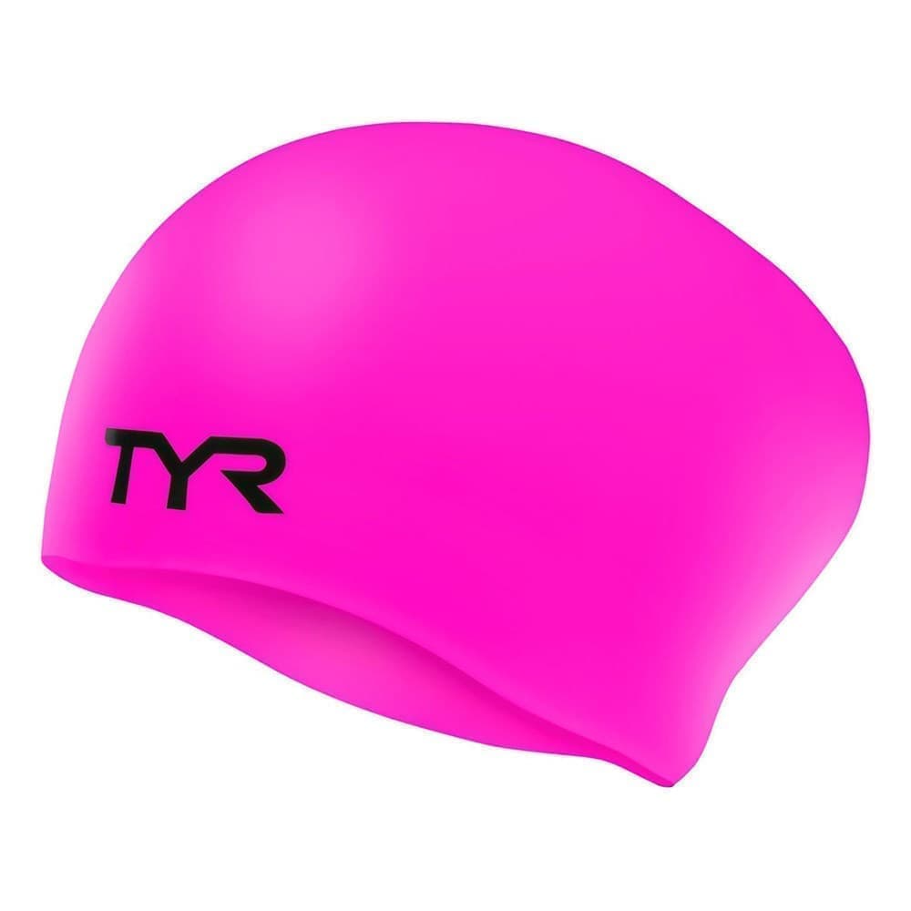 

TYR LONG HAIR WRINKLE-FREE SILICONE CAP Шапочка для плавание Розовый/Черный, Long Hair Wrinkle-Free Silicone Cap