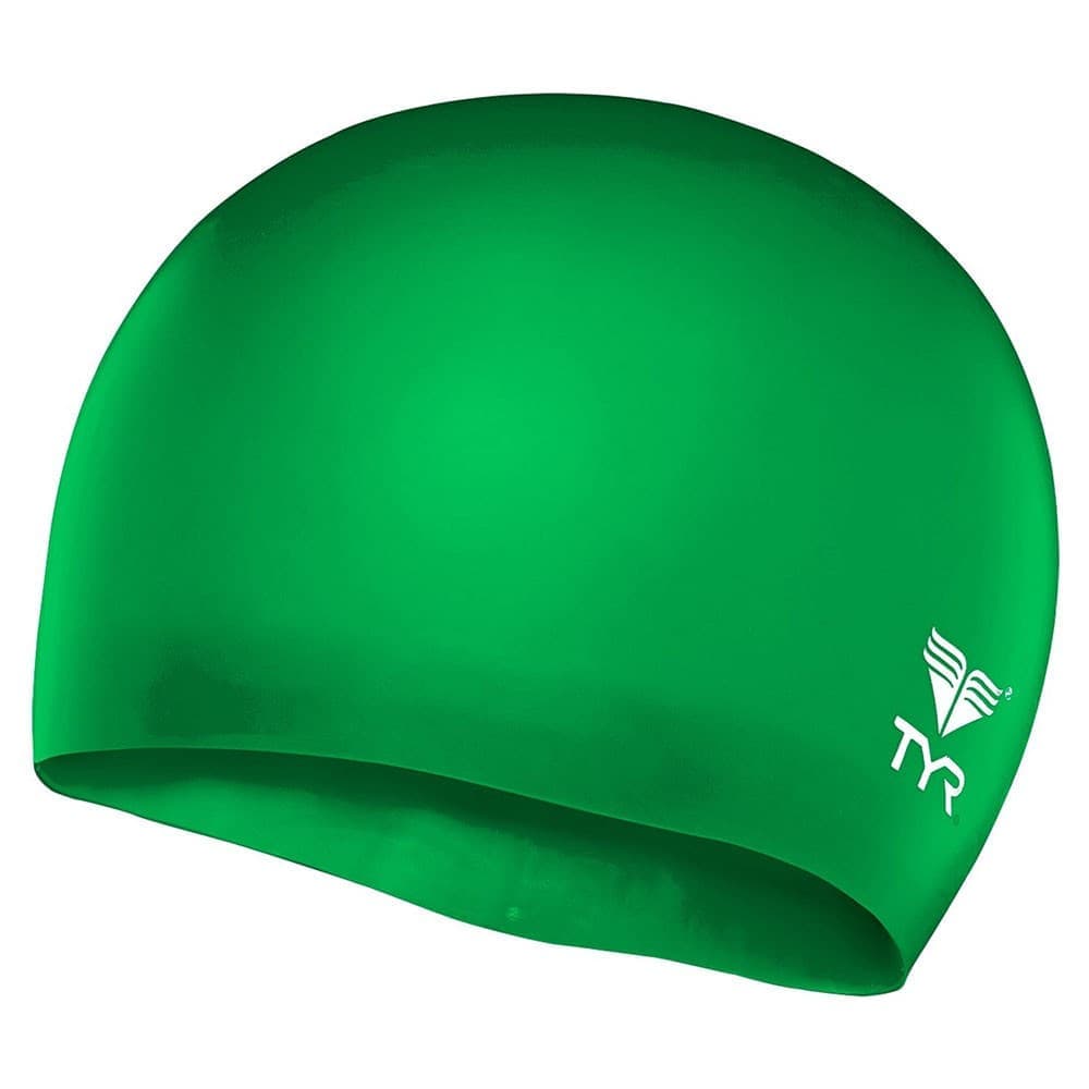 фото Tyr wrinkle free junior silicone cap шапочка для плавание детская зеленый