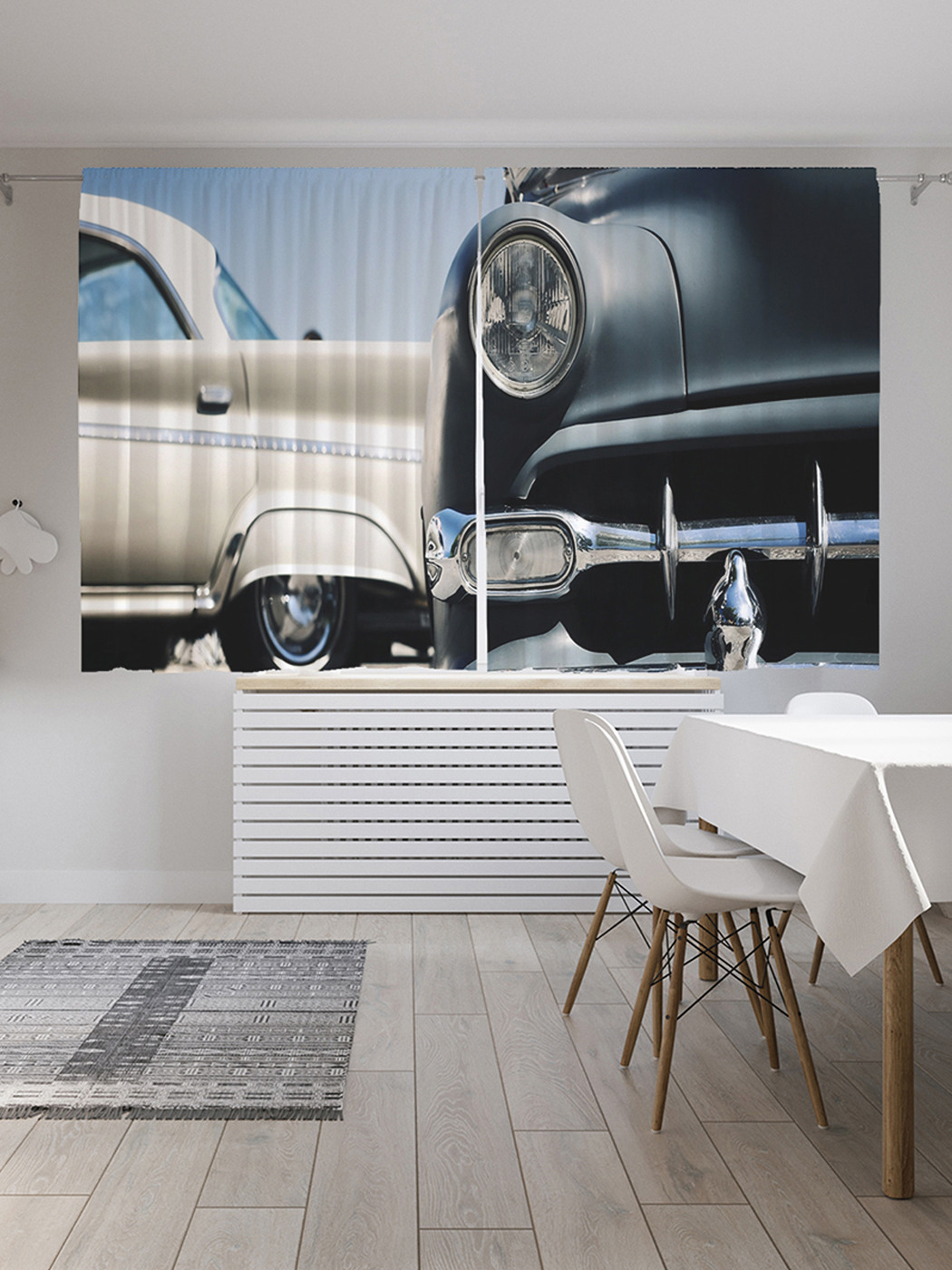 

Шторы с фотопечатью JoyArty "Классические авто" из сатена, 290х180 см