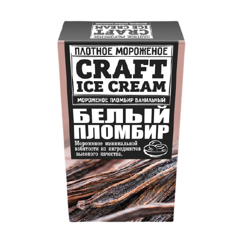 

Мороженое пломбир Craft Ice Cream ваниль-сливки БЗМЖ 200 г