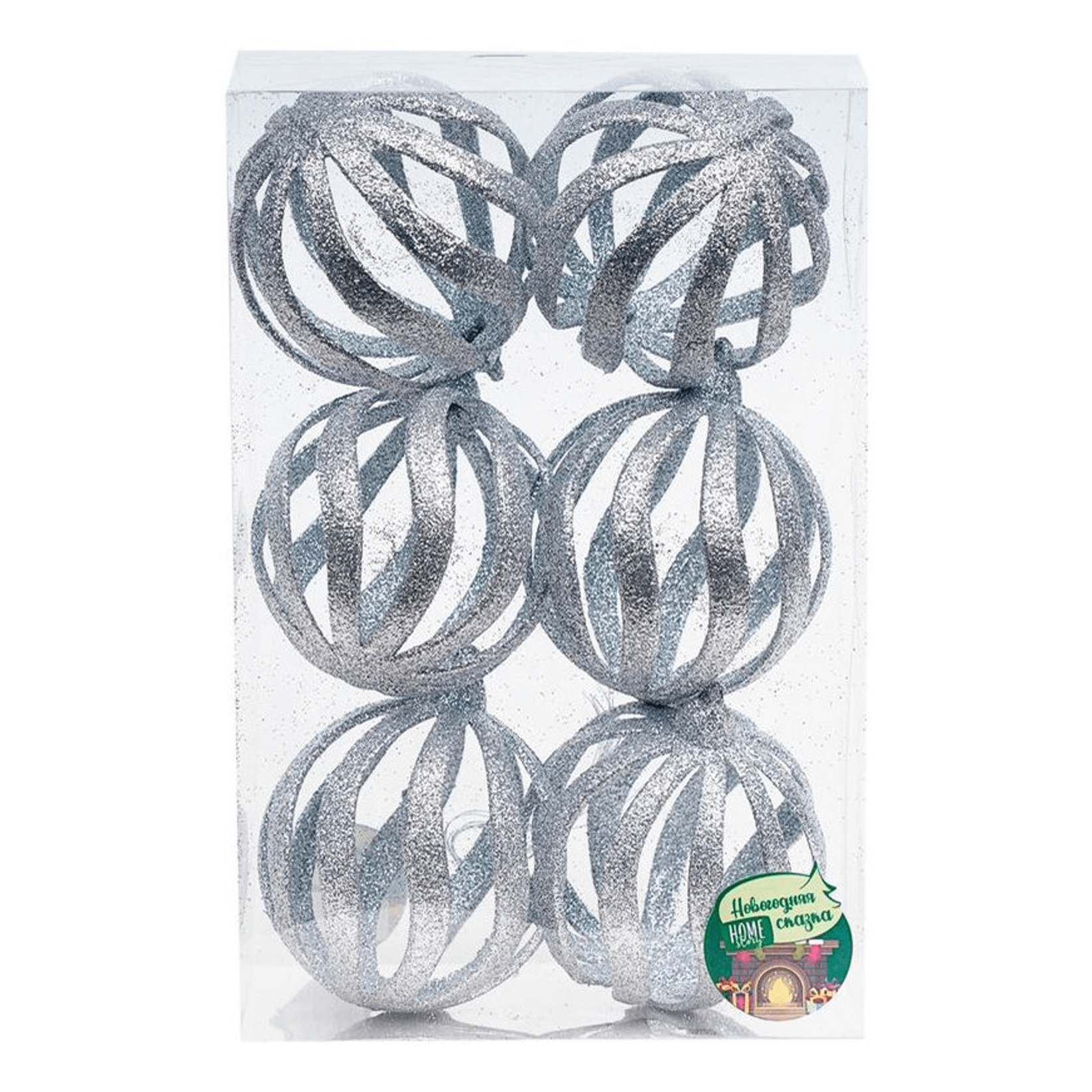 Набор шаров на ель Home Story Снежный вихрь 6 шт 50₽
