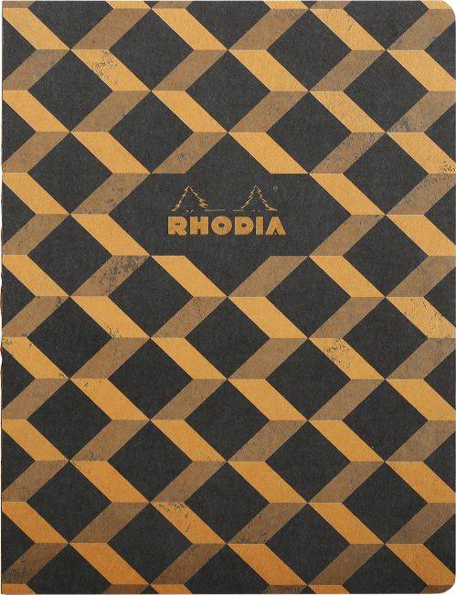 

Блокнот в клетку Rhodia Heritage escher black 19х25см 32л нумерация 90г, листы слонов.кос