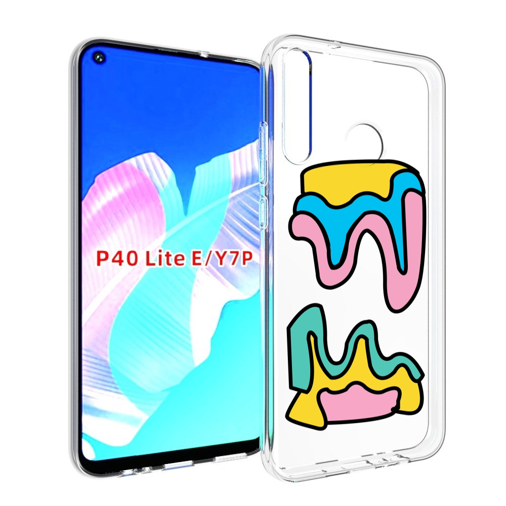 

Чехол бампер MyPads вытекающая-абстракция для Huawei P40 Lite E, Прозрачный, Tocco