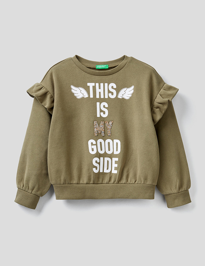 

Свитшот для девочек Benetton цв. зеленый р.128, 21A_3J74C15CO