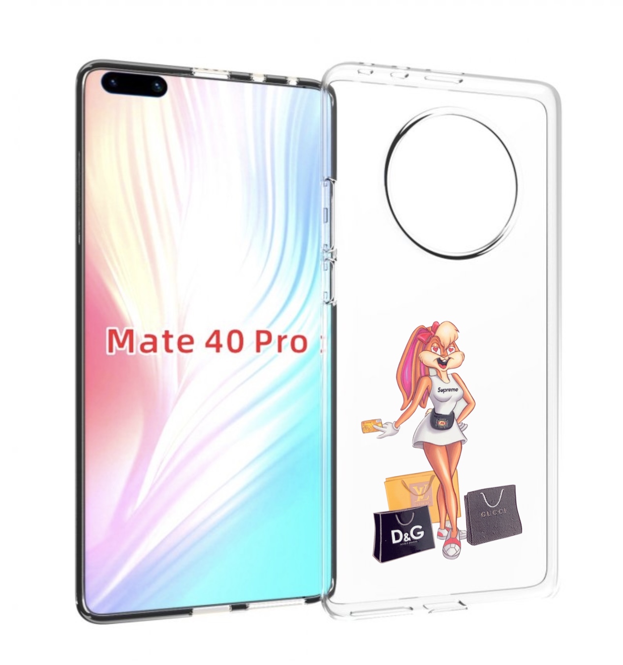 

Чехол MyPads модница-зайка женский для Huawei Mate 40 Pro (NOH-NX9), Прозрачный, Tocco