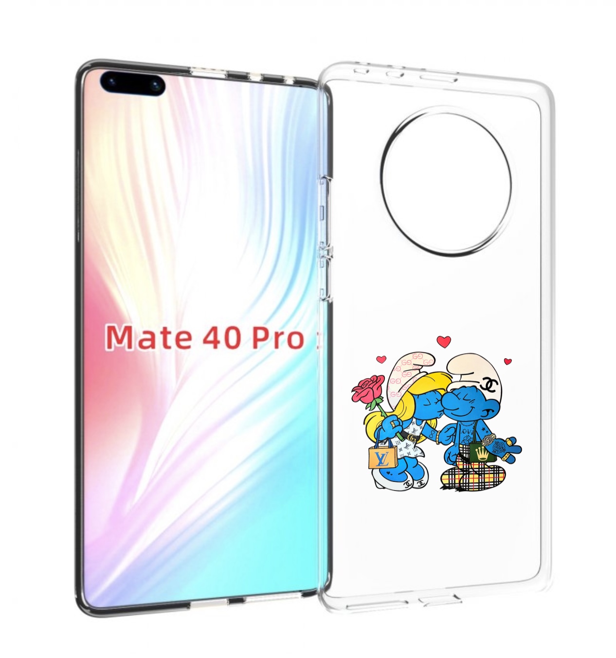 

Чехол MyPads модные-смурфики для Huawei Mate 40 Pro (NOH-NX9), Прозрачный, Tocco