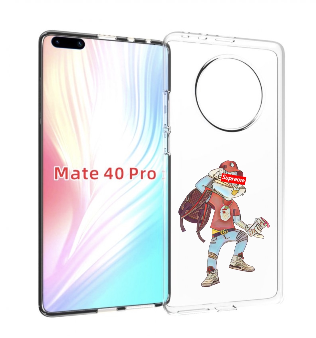 

Чехол MyPads моднявый-заяц детский для Huawei Mate 40 Pro (NOH-NX9), Прозрачный, Tocco
