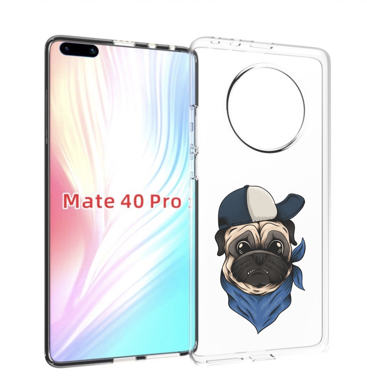 Чехол MyPads мопс-в-кепке для Huawei Mate 40 Pro (NOH-NX9)