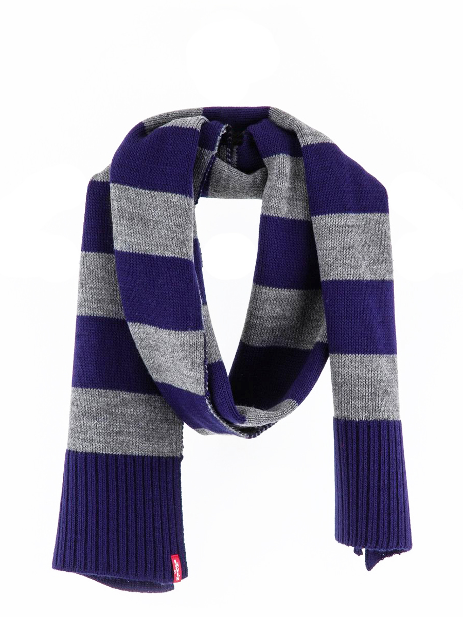 

Шарф мужской Levi's Striped серый, 190 см, Синий;серый, Striped