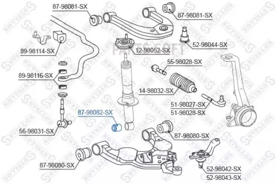 

87-98082-SX-сайлентблок амортизатора нижн. \ Toyota 4 Runner RZN18 /VZN18 95-02