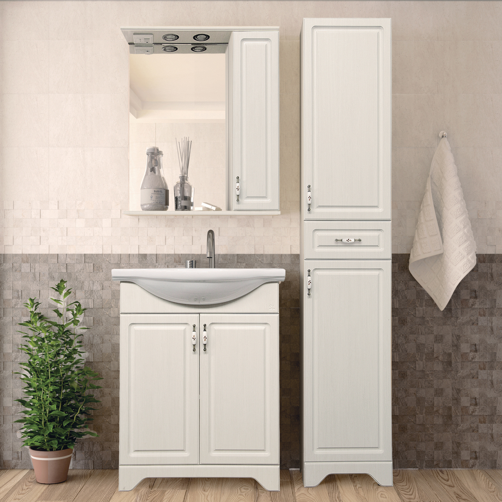 

Style Line Мебель для ванной Style Line Олеандр-2 65 Люкс, рельеф пастель