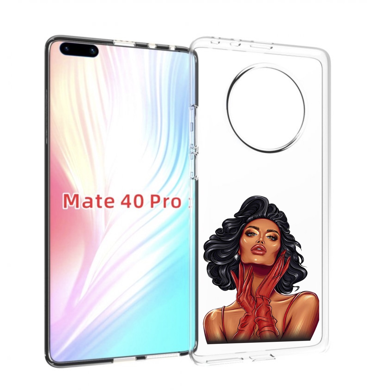 

Чехол MyPads мулатка-в-перчатках женский для Huawei Mate 40 Pro (NOH-NX9), Прозрачный, Tocco