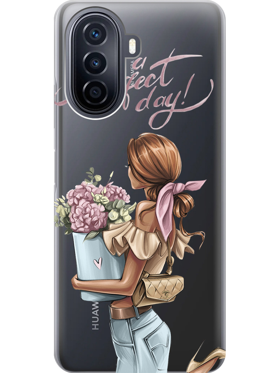 

Силиконовый чехол на Huawei nova Y70 с принтом "Какой прекрасный день" прозрачный, Прозрачный;голубой;розовый, 740133475