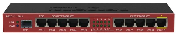 Маршрутизатор Mikrotik RB2011iLS-IN Red, Black