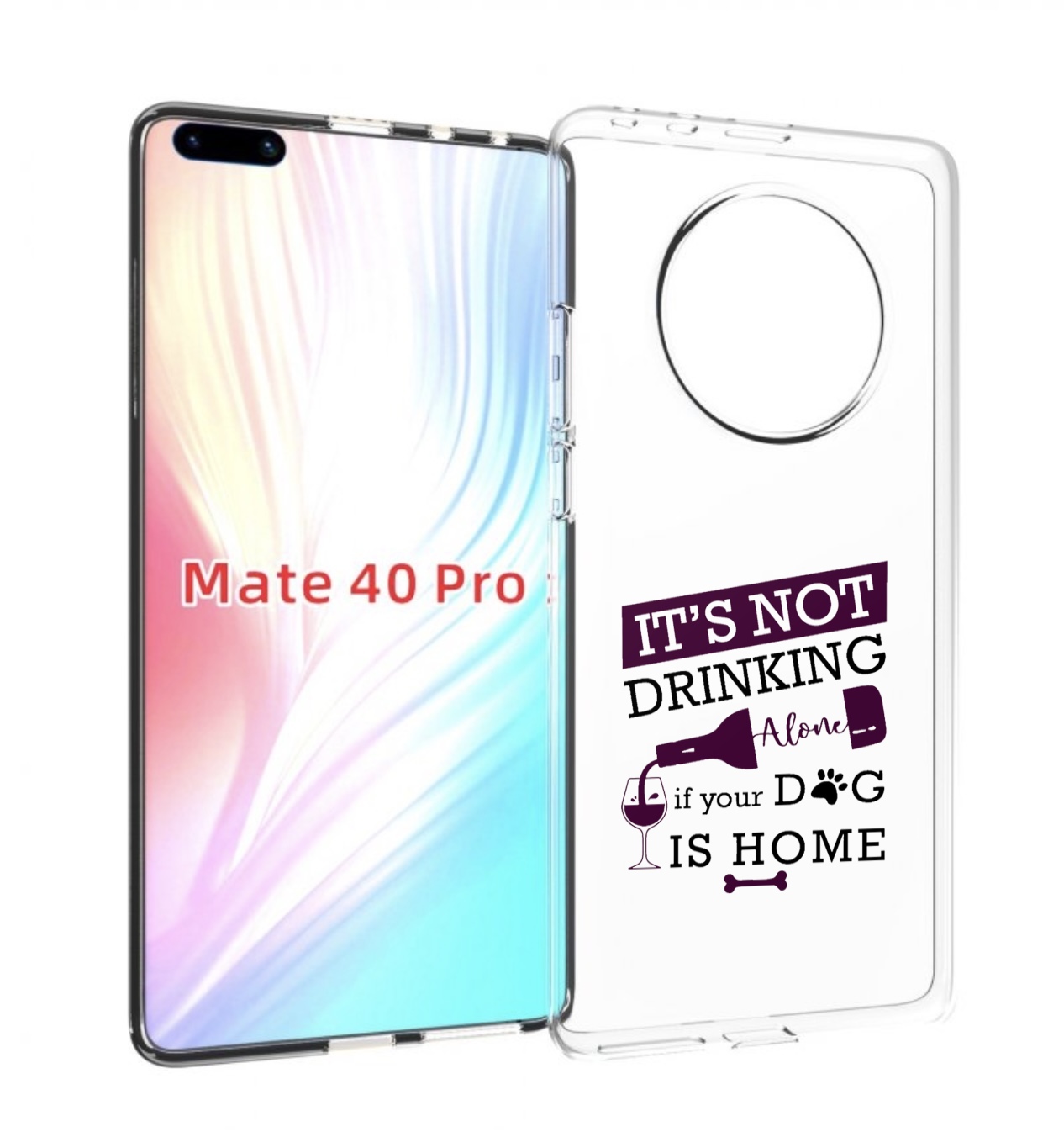 

Чехол MyPads не-пей-один-дома для Huawei Mate 40 Pro (NOH-NX9), Прозрачный, Tocco