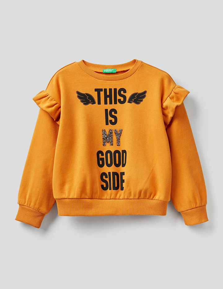 

Свитшот для девочек Benetton цв. коричневый р.158, 21A_3J74C15CO