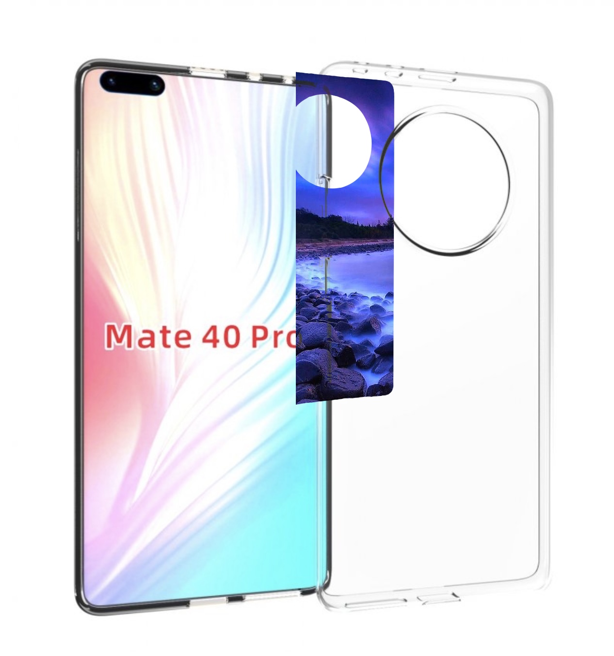 

Чехол MyPads неоновый берег для Huawei Mate 40 Pro (NOH-NX9), Прозрачный, Tocco