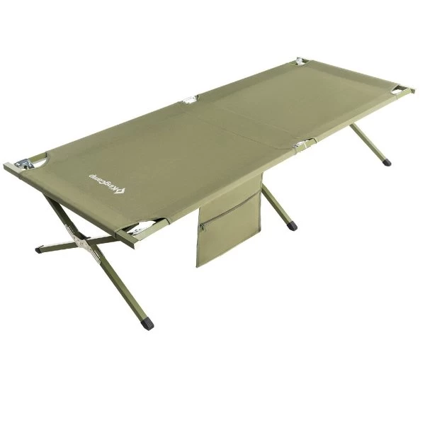 фото 2011/3039 hard camping cot l кровать скл. сталь (зеленый 205х75х46 ) kingcamp