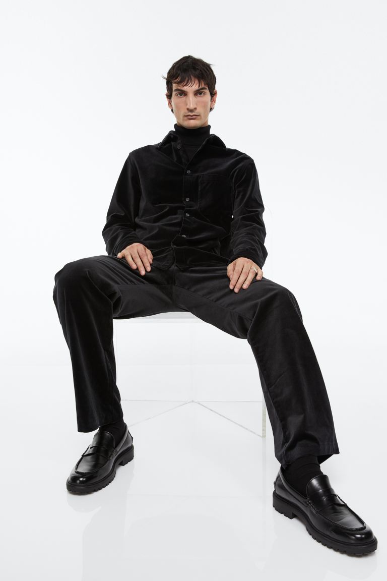 Рубашка мужская H&M 1111127001 черная XL (доставка из-за рубежа)