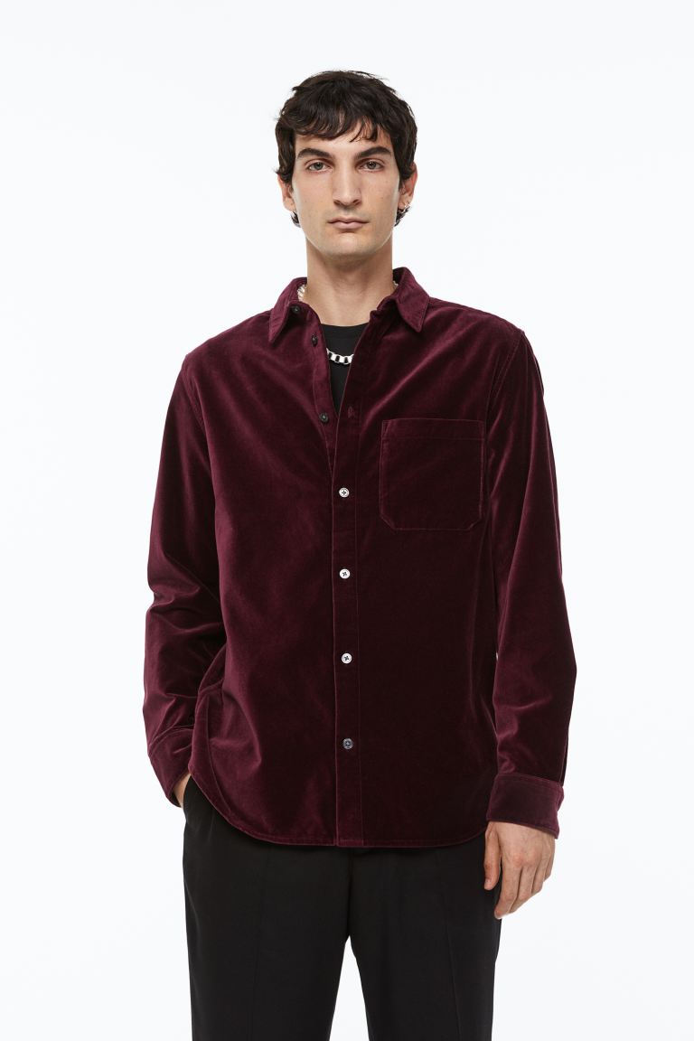 

Рубашка мужская H&M 1111127002 бордовая M (доставка из-за рубежа), 1111127002
