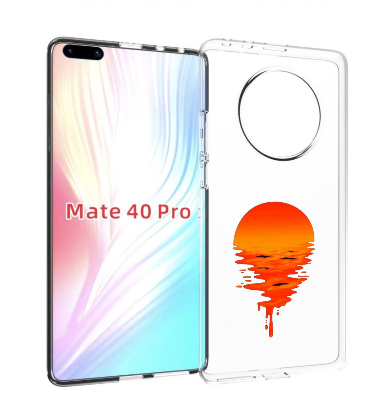 

Чехол MyPads оранжевый закат на воде для Huawei Mate 40 Pro (NOH-NX9), Прозрачный, Tocco