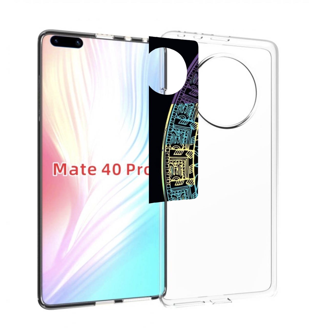 

Чехол MyPads орнамент полукруга для Huawei Mate 40 Pro (NOH-NX9), Прозрачный, Tocco