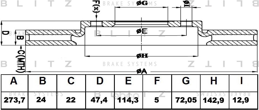 

Диск Тормозной Mazda 323/626/Premacy/6 98-> Blitz Bs0171