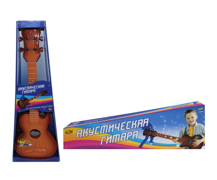 

Детская акустическая гитара AB Toys коричневая