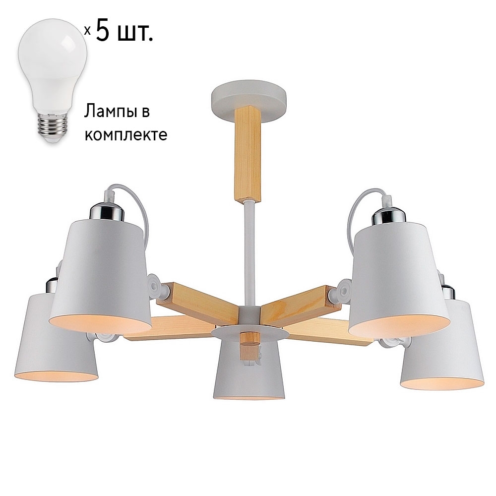 Люстра Combo Lustr с лампочками Arte Lamp A7141PL-5WH+Lamps 388733 100042622908