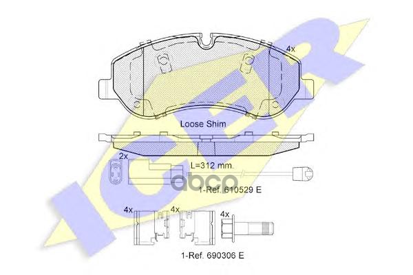 

Колодки Торм. Диск. Ford Transit/Torneo 12- Icer 142119