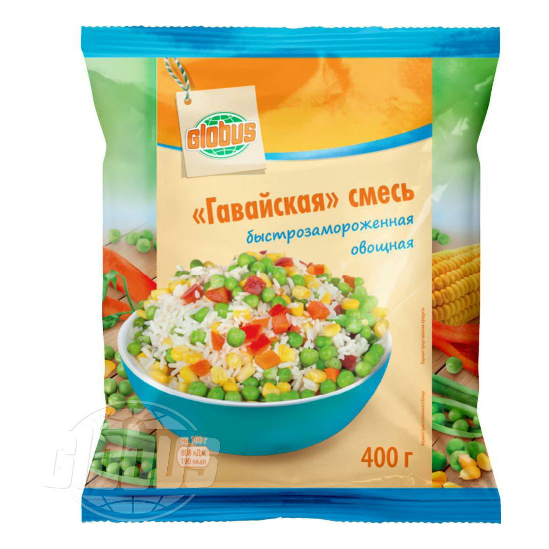 

Овощная смесь Globus Гавайская быстрозамороженная 0,4 кг