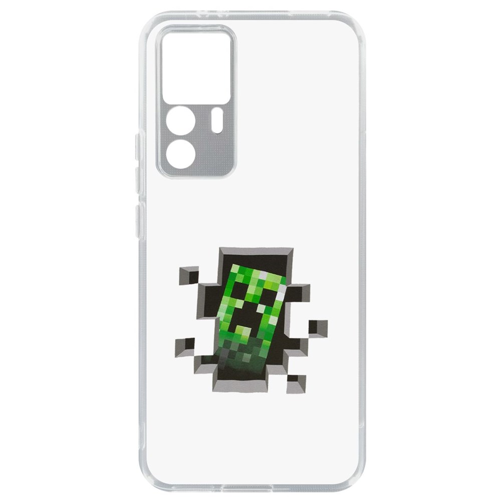 

Чехол-накладка Кейс Minecraft-Крипер для Xiaomi 12T, Прозрачный