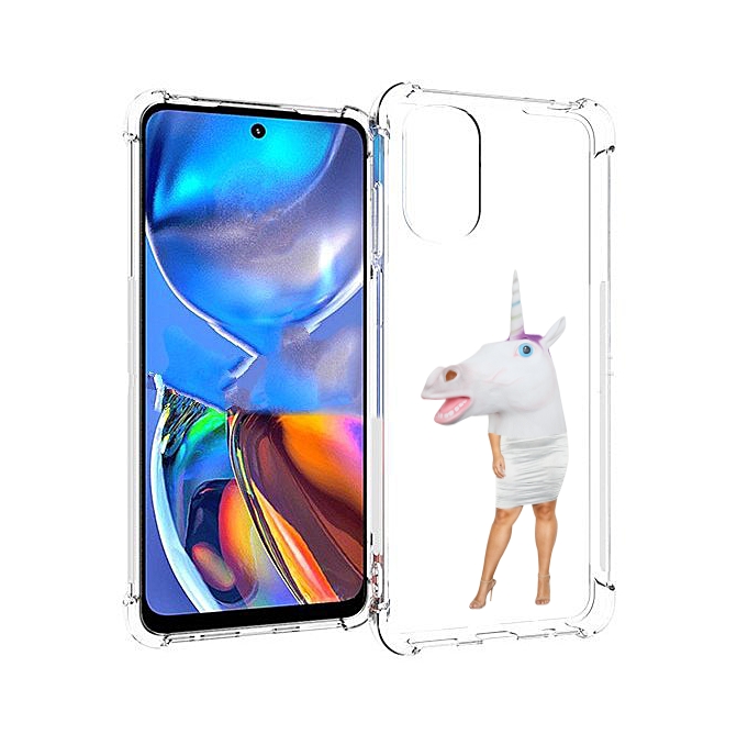 

Чехол MyPads голова-единорога для Motorola Moto E32, Прозрачный, Tocco