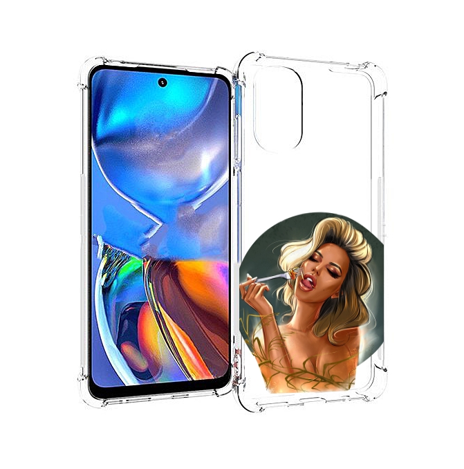

Чехол MyPads голодная-девушка-модель женский для Motorola Moto E32, Прозрачный, Tocco