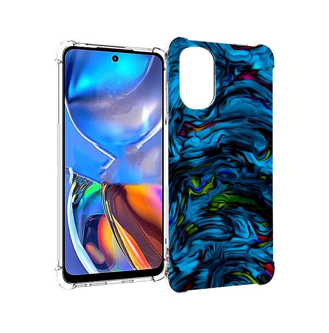 

Чехол MyPads голубая краска в темноте для Motorola Moto E32, Прозрачный, Tocco