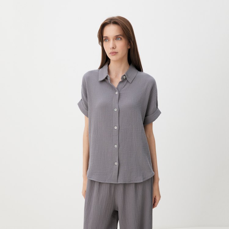 

Блуза женская Maison David BLN921-1 серая M, Серый, BLN921-1