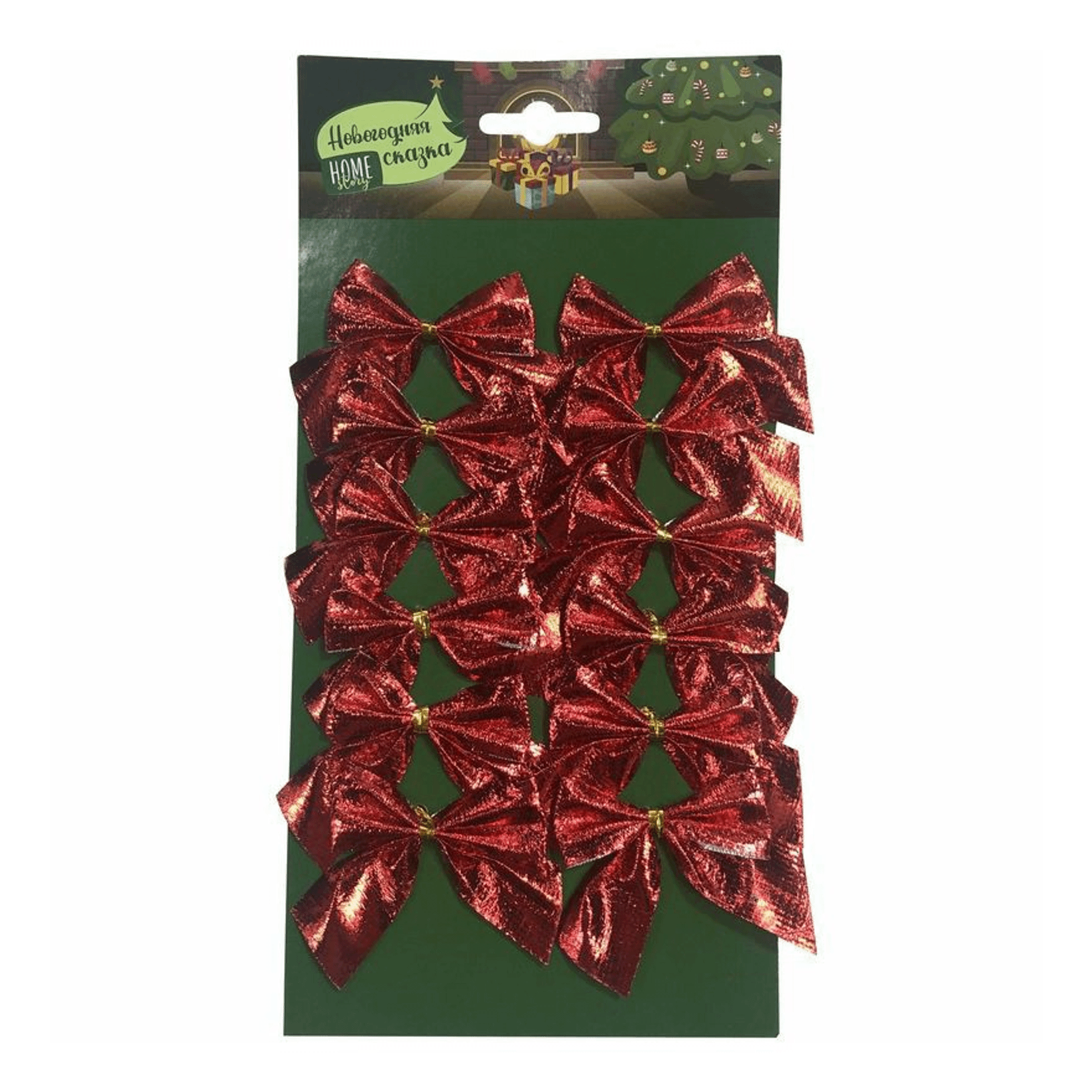 Елочная игрушка Home story Бантики 12 шт разноцветный 38₽