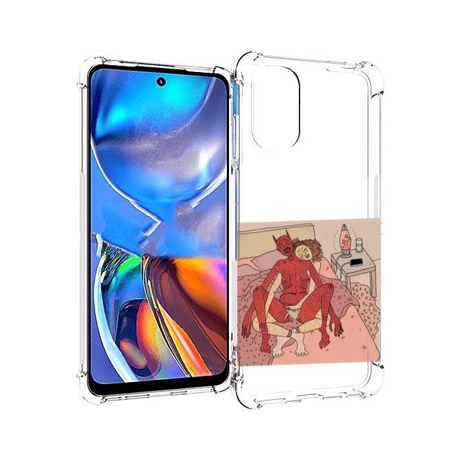 

Чехол MyPads девушка-без-кожи для Motorola Moto E32, Прозрачный, Tocco