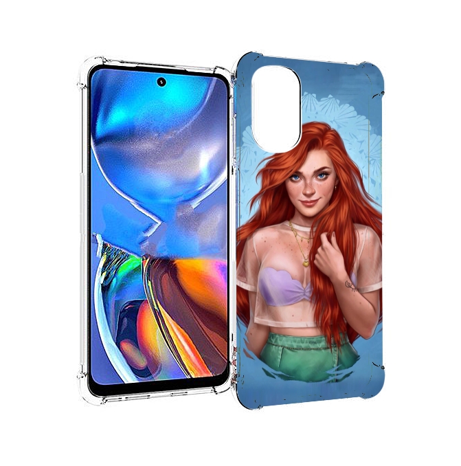 

Чехол MyPads девушка-в-голубом-фоне женский для Motorola Moto E32, Прозрачный, Tocco