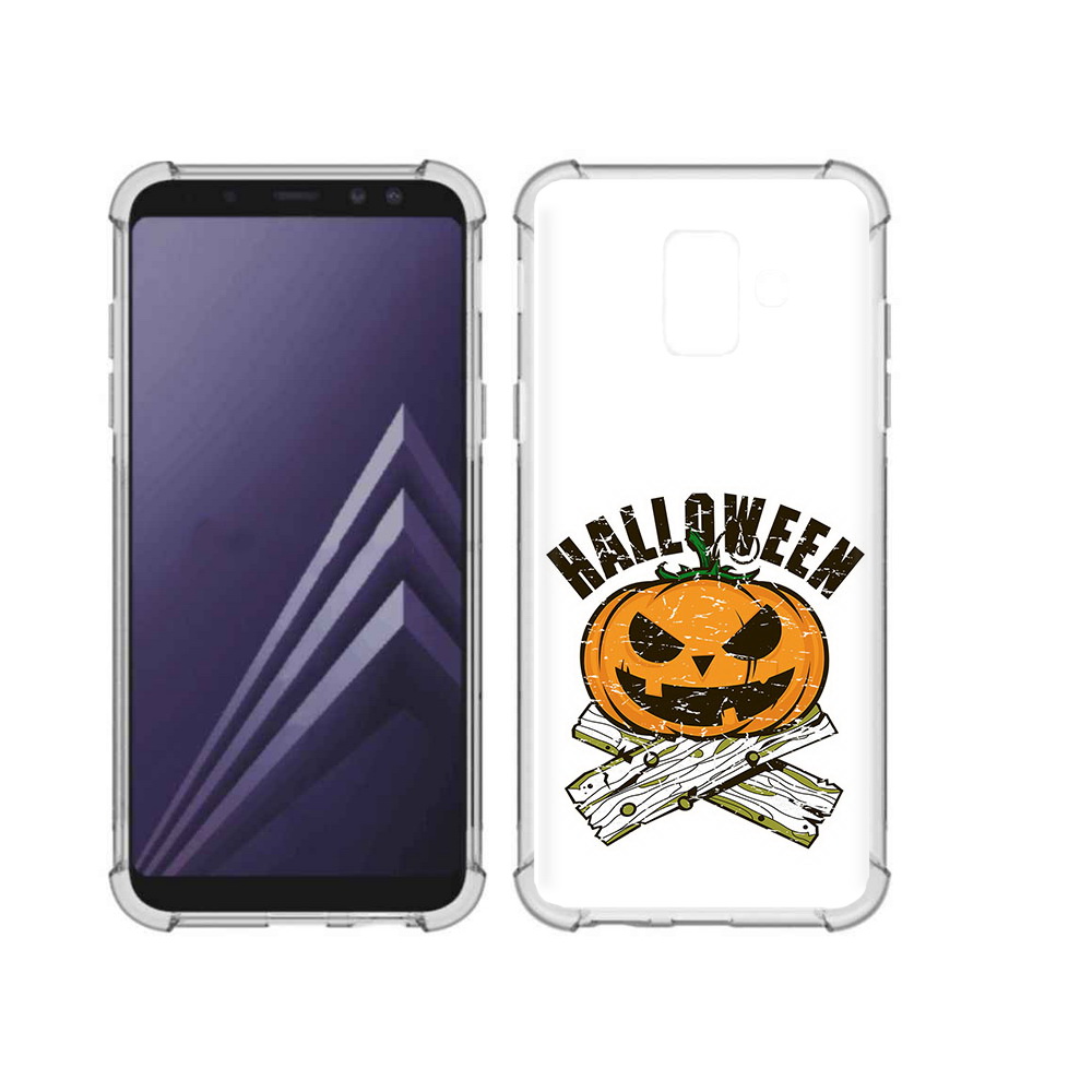 

Чехол MyPads Tocco для Samsung Galaxy A6 (2018) Хэллоуин доски тыква (PT111558.582.194), Прозрачный, Tocco