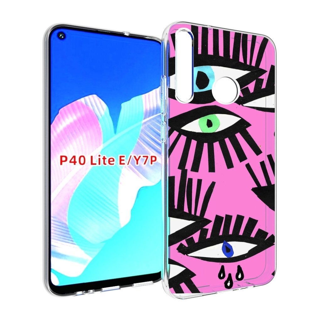 

Чехол бампер MyPads глазки абстракция для Huawei P40 Lite E, Прозрачный, Tocco