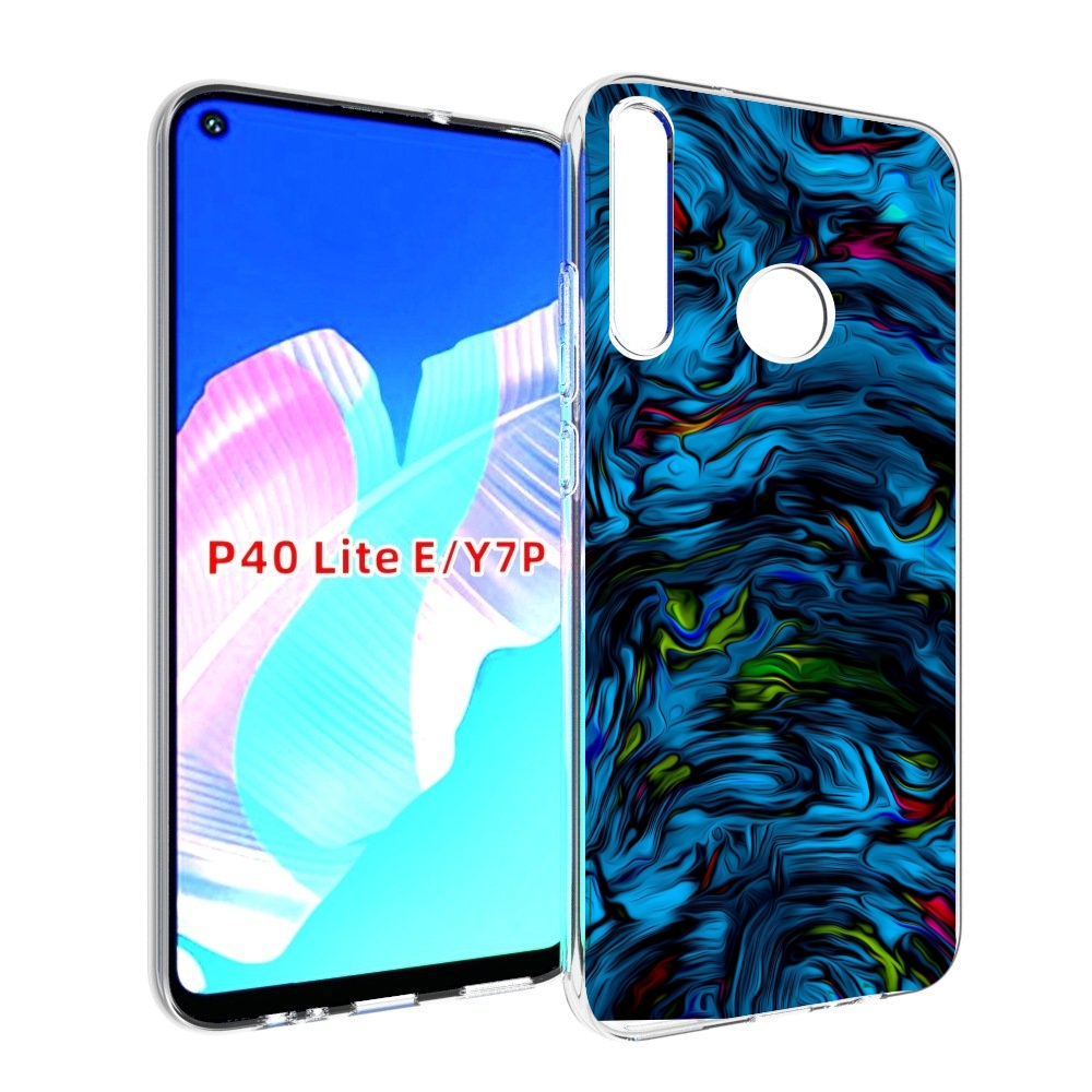 Чехол бампер MyPads голубая краска в темноте для Huawei P40 Lite