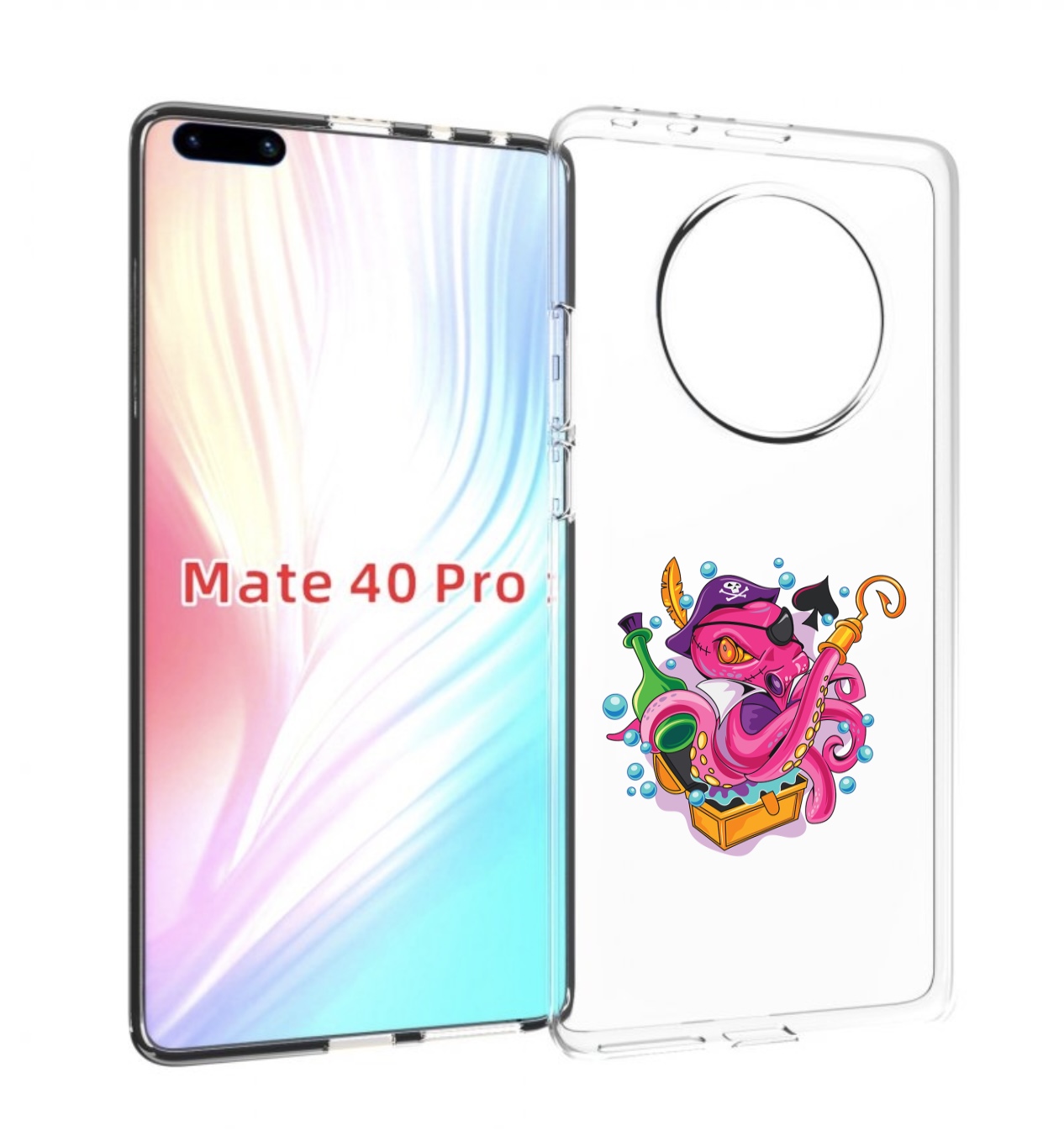 

Чехол MyPads осьминог пират детский для Huawei Mate 40 Pro (NOH-NX9), Прозрачный, Tocco