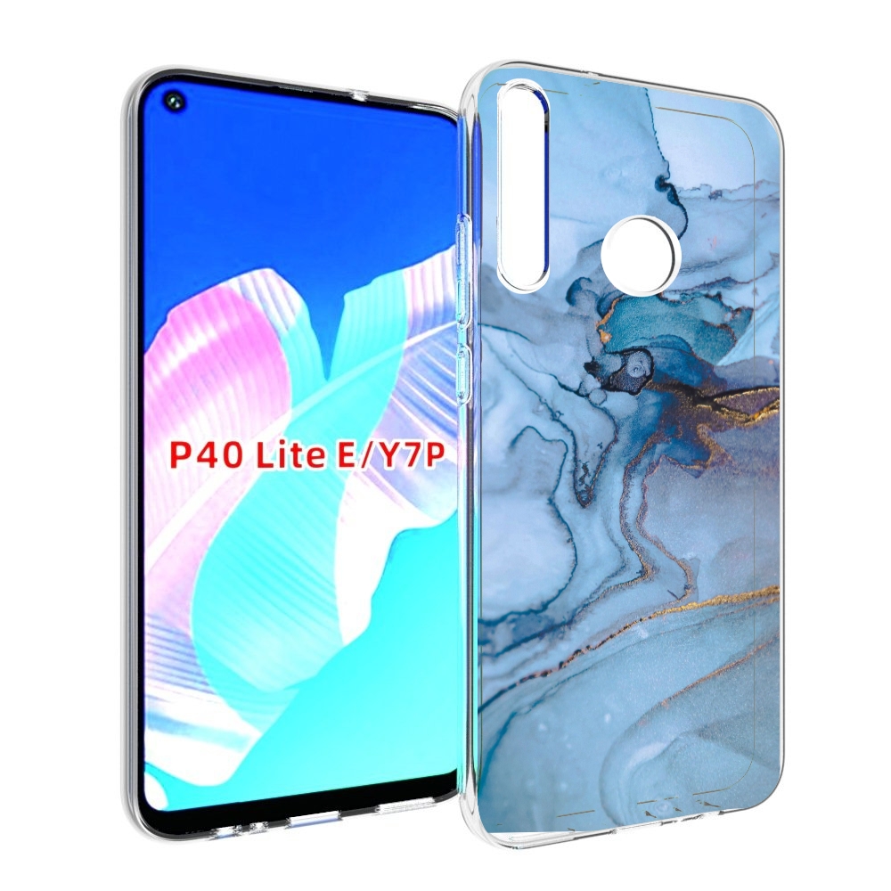 

Чехол бампер MyPads голубой мрамор для Huawei P40 Lite E, Прозрачный, Tocco