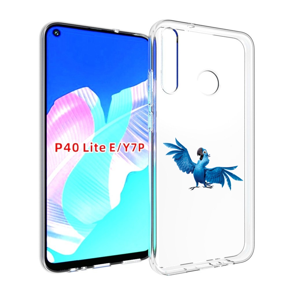

Чехол бампер MyPads голубой-попугайчик для Huawei P40 Lite E, Прозрачный, Tocco