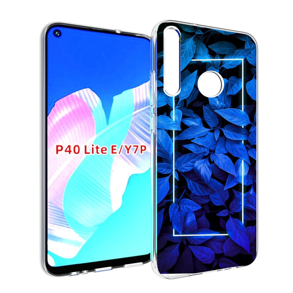 

Чехол бампер MyPads голубые цветочки неон для Huawei P40 Lite E, Прозрачный, Tocco