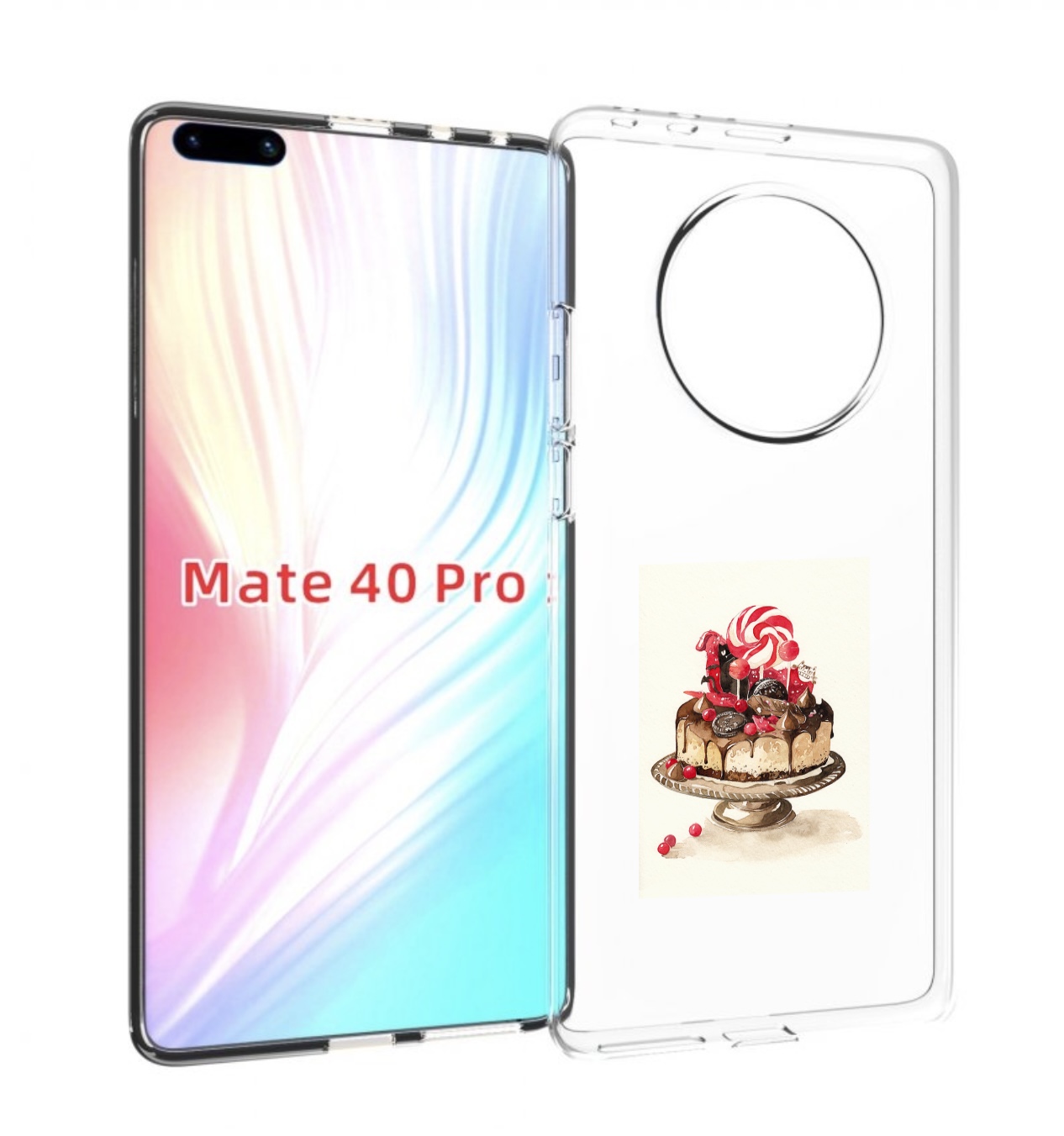 

Чехол MyPads вкусный торт для Huawei Mate 40 Pro (NOH-NX9), Прозрачный, Tocco