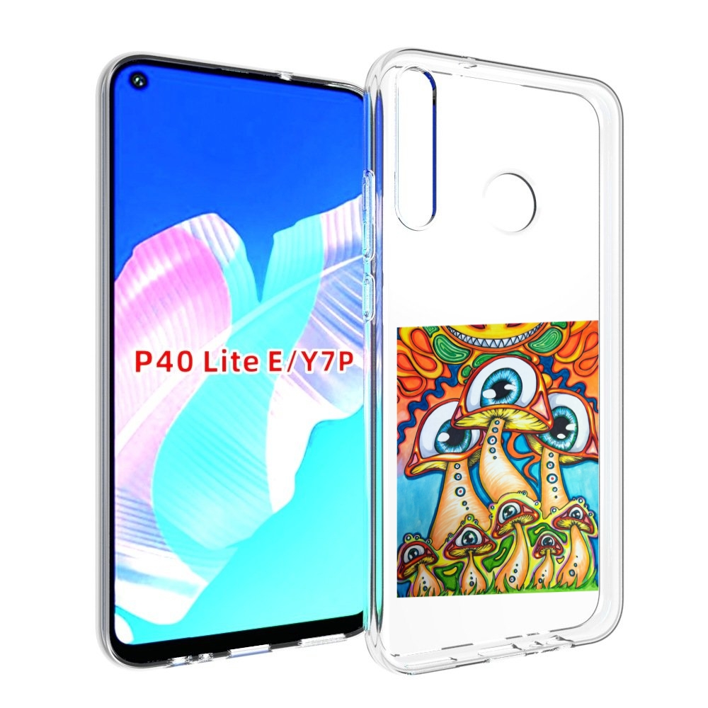 

Чехол бампер MyPads грибы с глазами для Huawei P40 Lite E, Прозрачный, Tocco